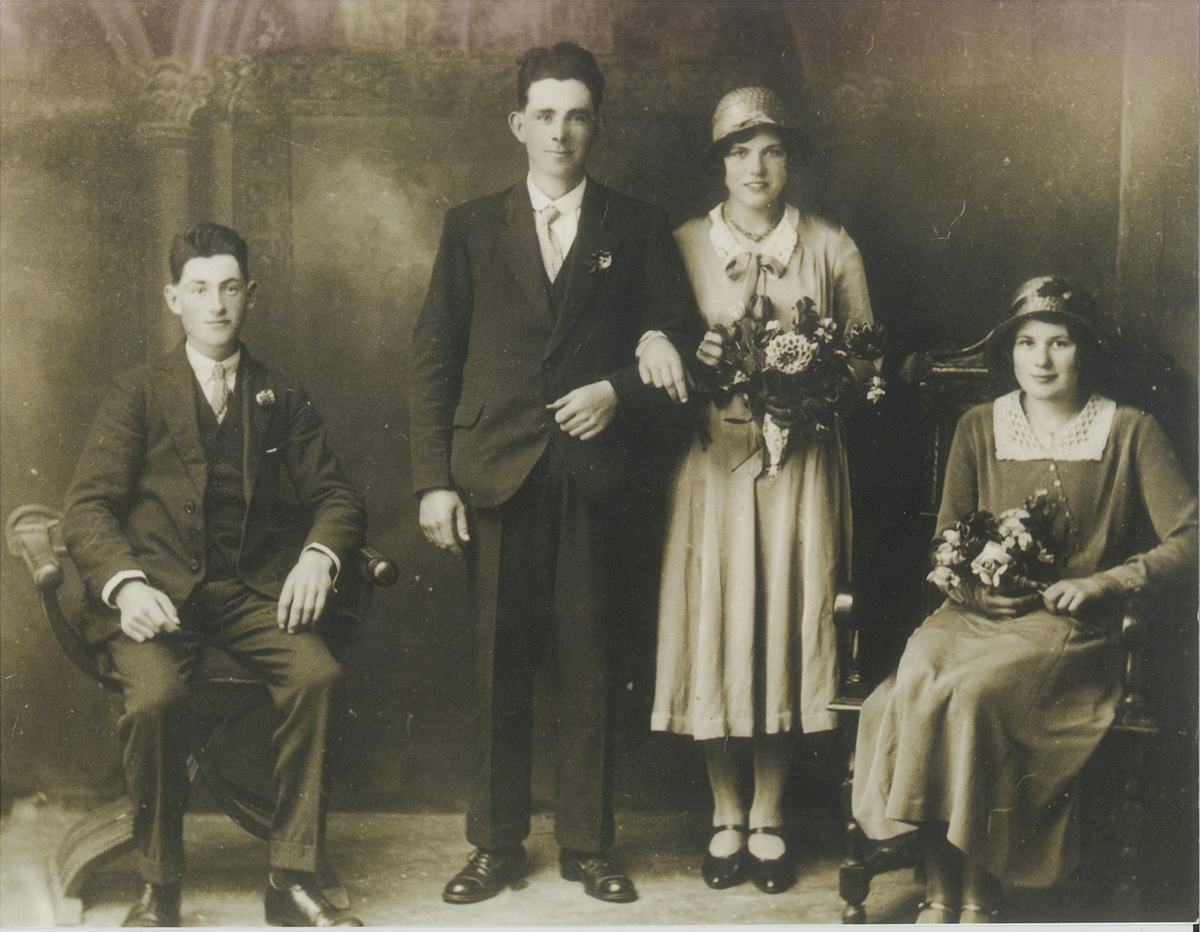 Detail from the 1930s photograph of my father's parents on their wedding day.
